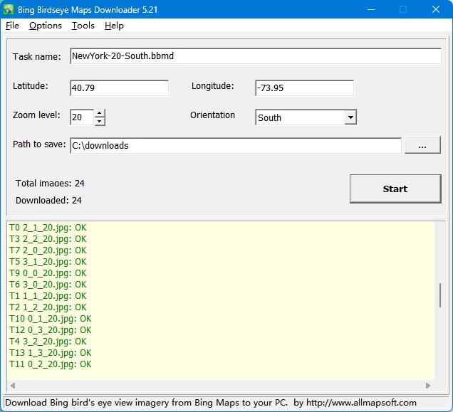 Windows 7 Bing Birdseye Maps Downloader 5.1 full