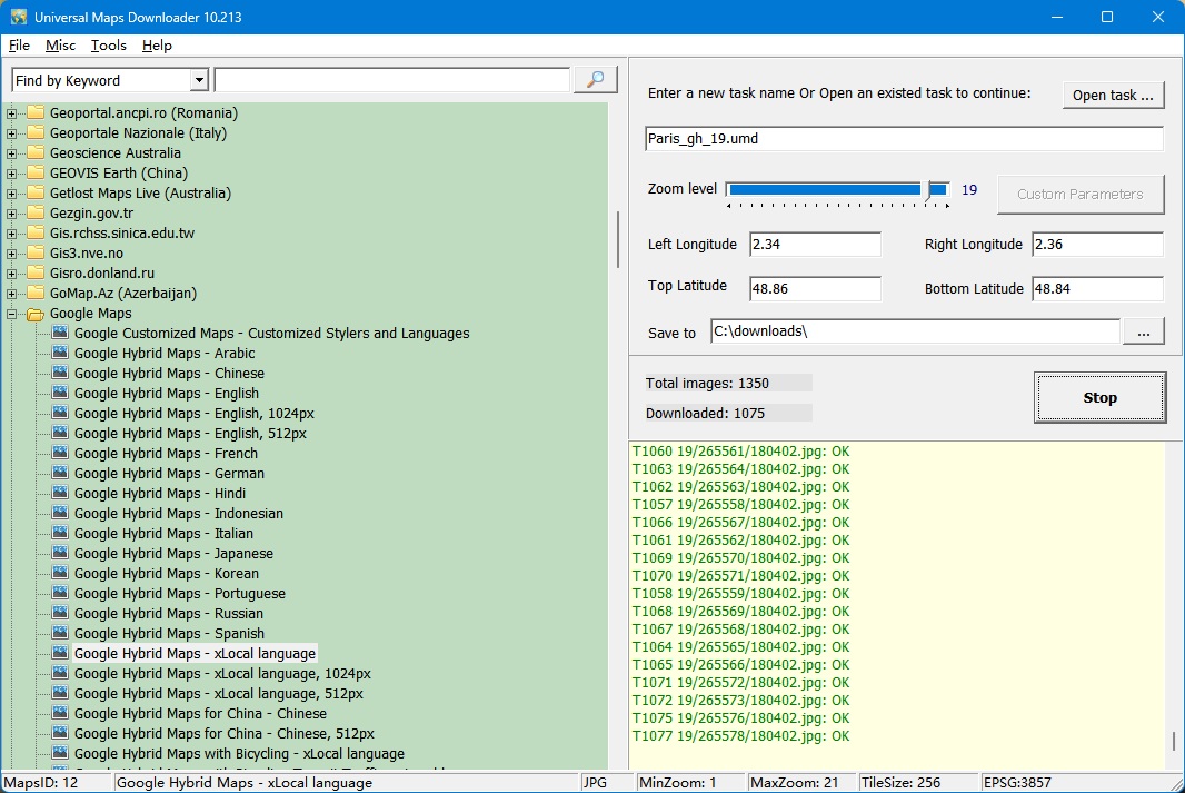 Universal Maps Downloader 9.34 screenshot