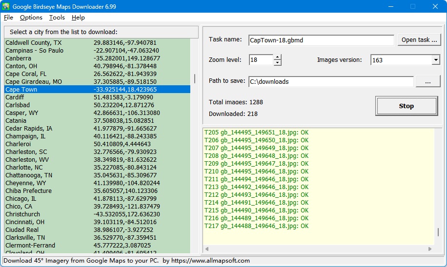 Windows 7 Google Birdseye Maps Downloader 6.97 full