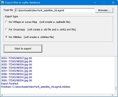 Google Maps Downloader export to sqite