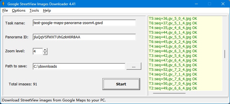 Windows 7 Google StreetView Images Downloader 4.40 full